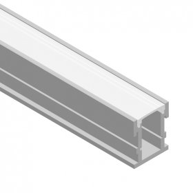 Perfil de Aluminio de Piso 26x21mm Anodizado, Cover Opal Blanco Plano x1m