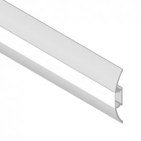 Perfil de Aluminio Curve 52x8mm Anodizado, Cover Opal Blanco x1m