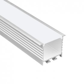 Perfil de Aluminio Linear 35x35mm Anodizado, Cover Opal Blanco x1m