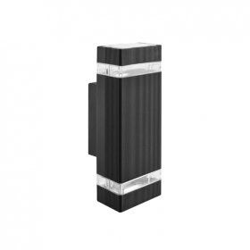 Aplique Exterior Bidireccional Negro para 2 Lámparas GU10 230x110mm