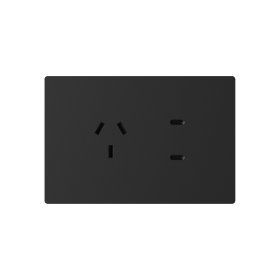 Tomacorriente y 2 USB-C de 20W, 10A Máx. AC 250V, Negro