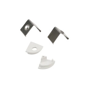 Kit de 2 tapas y 2 clips para perfil de aluminio, PER-03-2M