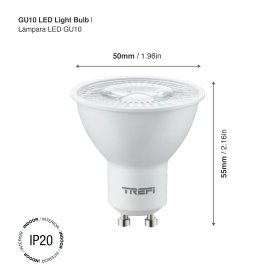 Lámpara LED GU10 7W Blanco Cálido 560lm 38° 3000K 220V