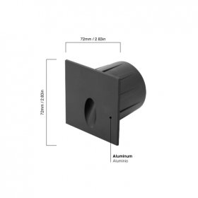 Aplique de pared exterior LED, Cuadrado Negro, 3W, Blanco Neutro 4000K Aplique de pared exterior LED, Cuadrado Negro, 3W, Blanco Neutro 4000K