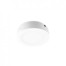 Panel LED redondo blanco 12cm, 6W 390lm Cálido, Sobrepuesto Panel LED redondo blanco 12cm, 6W 390lm Cálido, Sobrepuesto