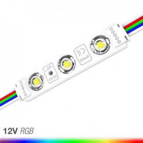 Caluga LED SMD5050, RGB-Frío 106Lm 3 LEDs 12V 0.96W, Exterior IP65 Caluga LED SMD5050, RGB-Frío 106Lm 3 LEDs 12V 0.96W, Exterior IP65