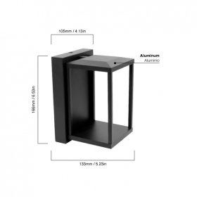 Aplique de pared exterior LED, 12W, Blanco Neutro 4000K, Negro Aplique de pared exterior LED, 12W, Blanco Neutro 4000K, Negro