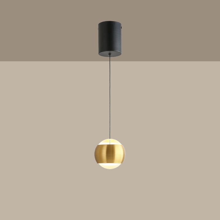 Lámpara Colgante Oro Champagne Diámetro Ø100mm, Blanco Cálido 3000K