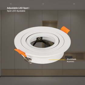 Spot Blanco Ajustable sin soporte para lámpara GU10 ø91mm
