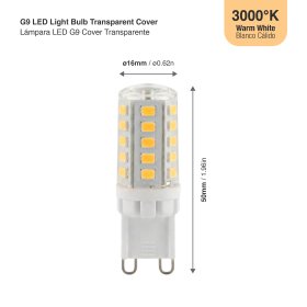 Lámpara LED G9 5W Cover Transparente Blanco Cálido 3000°K 220-240VAC