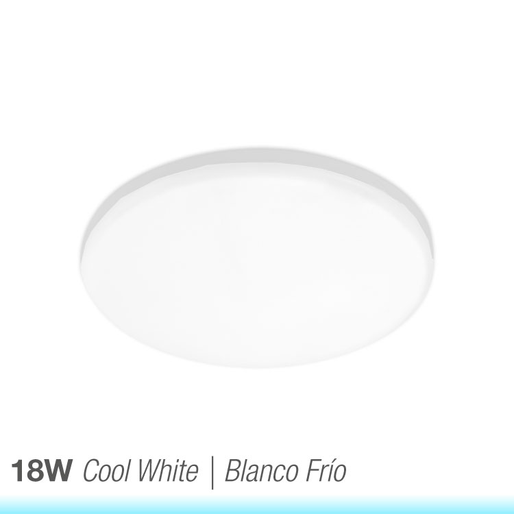 Panel LED redondo AJUSTABLE de 17cm, 18W 1620lm Frío, Empotrar