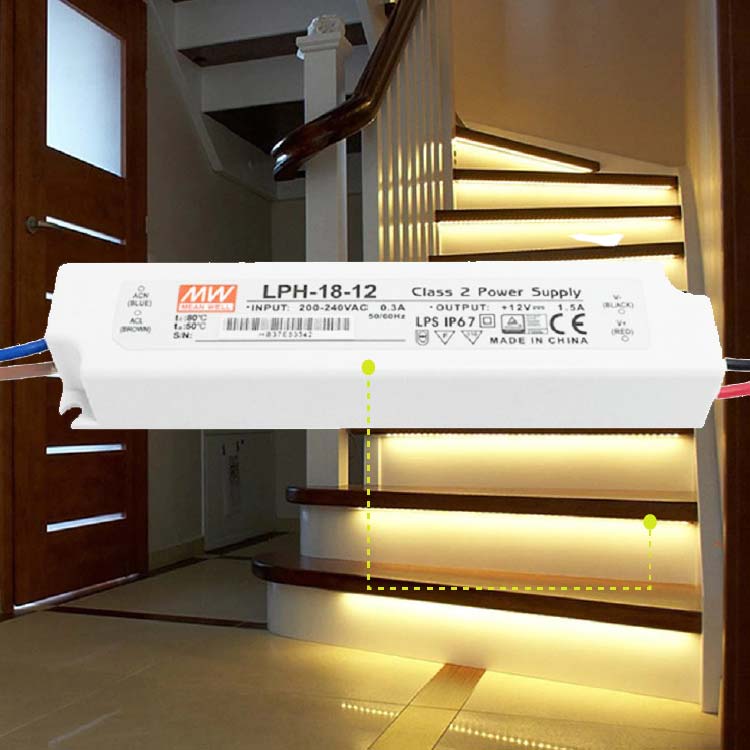 Fuente Switching MEANWELL 12V 1.5A 18W, 180-264VAC  Exterior IP67