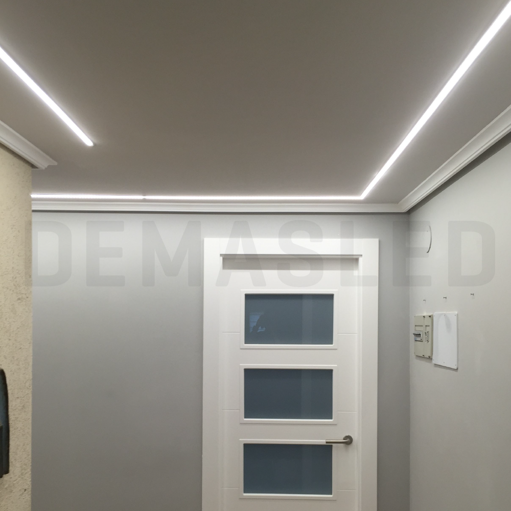 Perfil de Aluminio superficie 20x15mm Anodizado, Cover Opal Blanco x2m