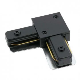 Conector en L para carril monofásico Negro