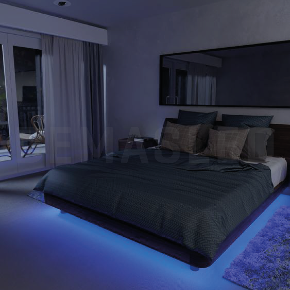Tira LED SMD3528, 12V, 4.5W/m, Azul 450nm, 100 lm/m 60 LEDs/m, 5m