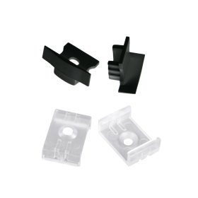 Kit de 2 tapas y 2 clips para perfil de aluminio, PER-14-2m. NEGRO