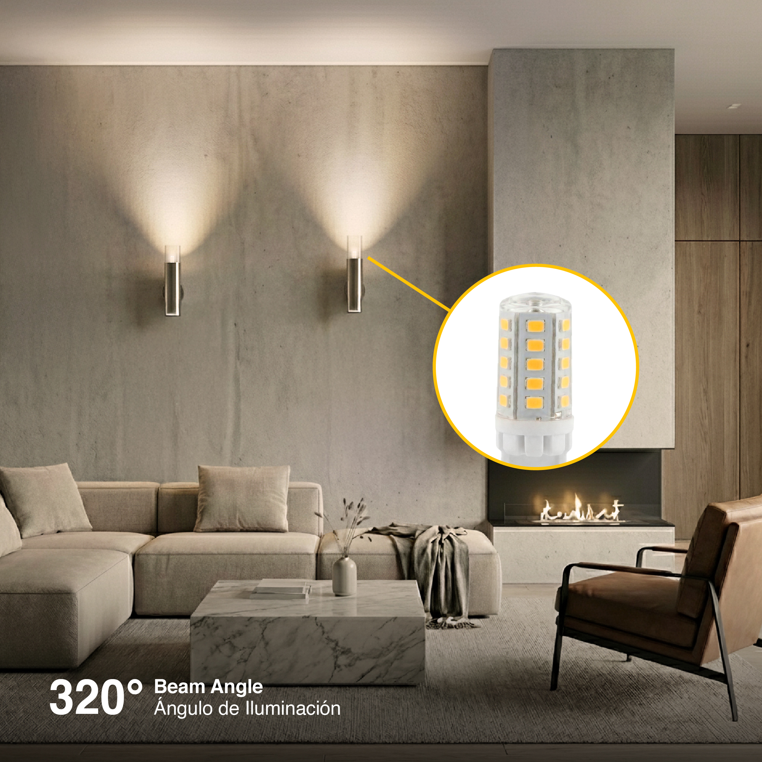 Lámpara LED G9 5W Cover Transparente Blanco Cálido 3000°K 220-240VAC