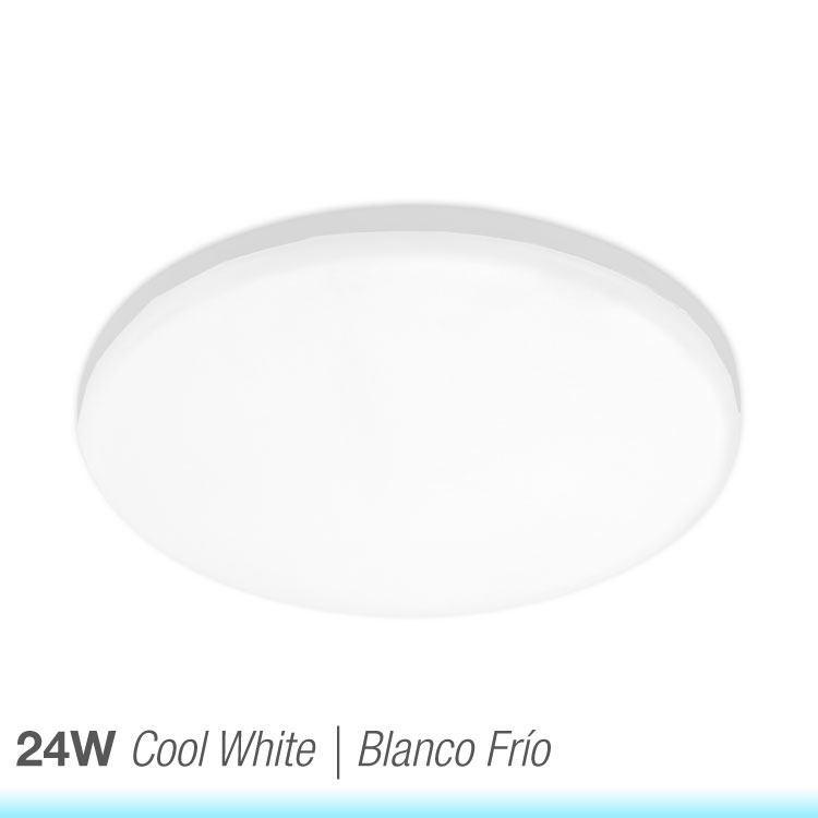 Panel LED redondo AJUSTABLE de 22cm 24W 2280lm Frío, Empotrar