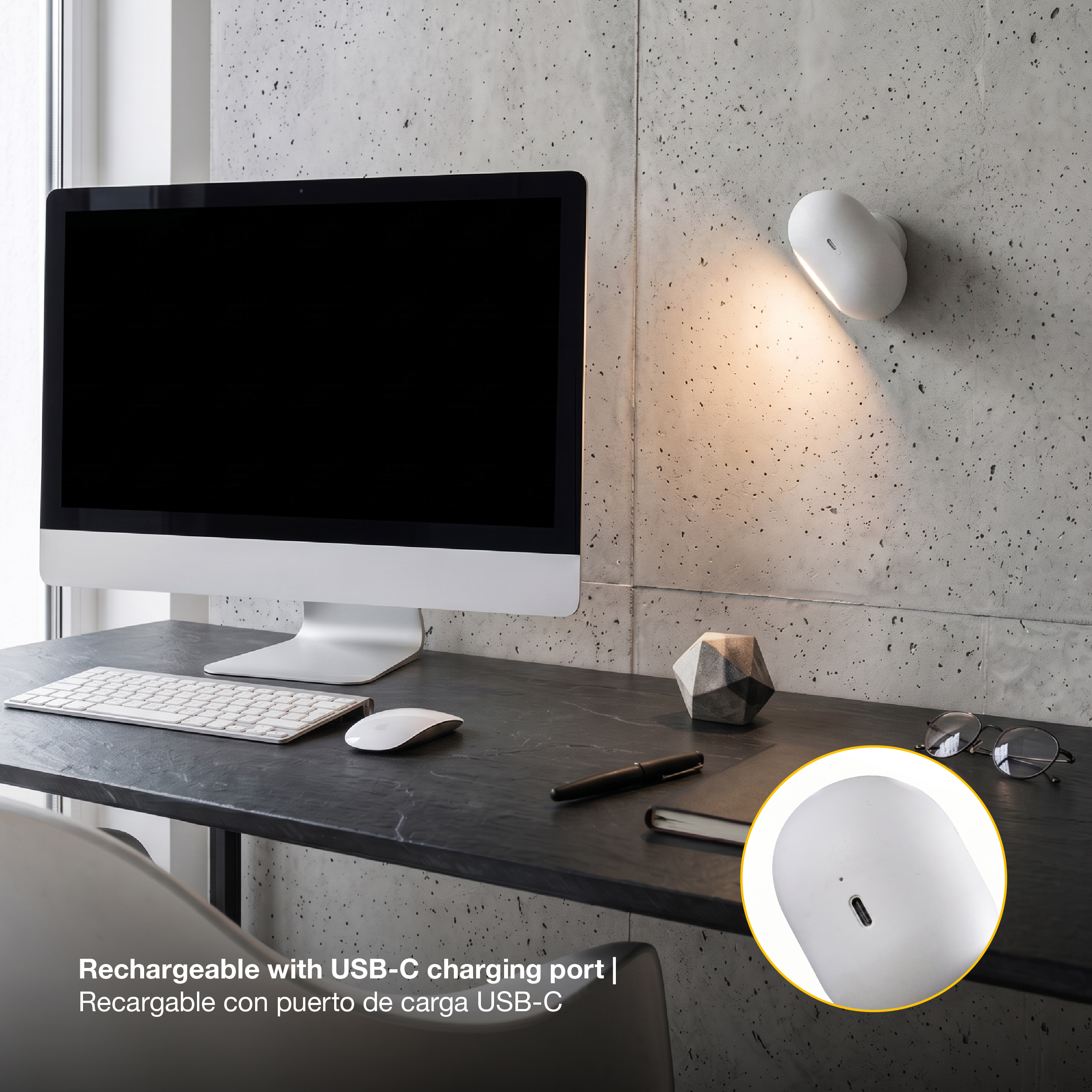 Lámpara de Mesa LED Magnética Blanco 3W Mix Recargable 1800mAh