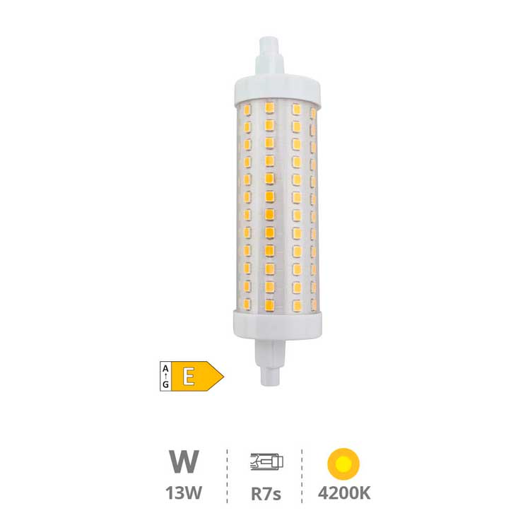 Bombilla Lineal R7s 118mm cálida 13W Dimerizable