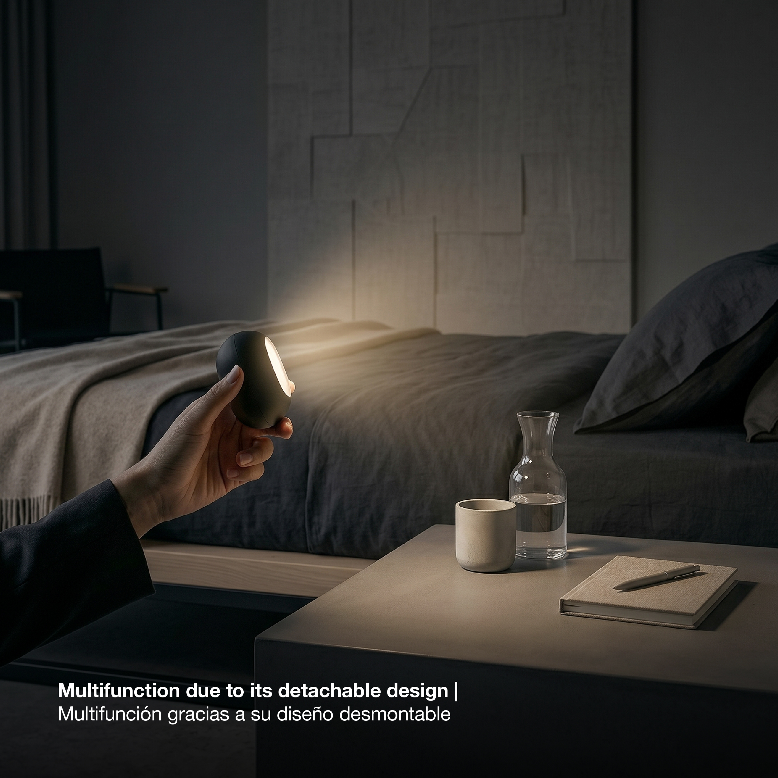 Lámpara de Mesa LED Magnética Negro 3W Mix Recargable 1800mAh