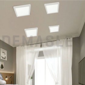 Plafón LED cuadrado blanco de 30x30cm, 24W 1920lm Neutro, aplicar