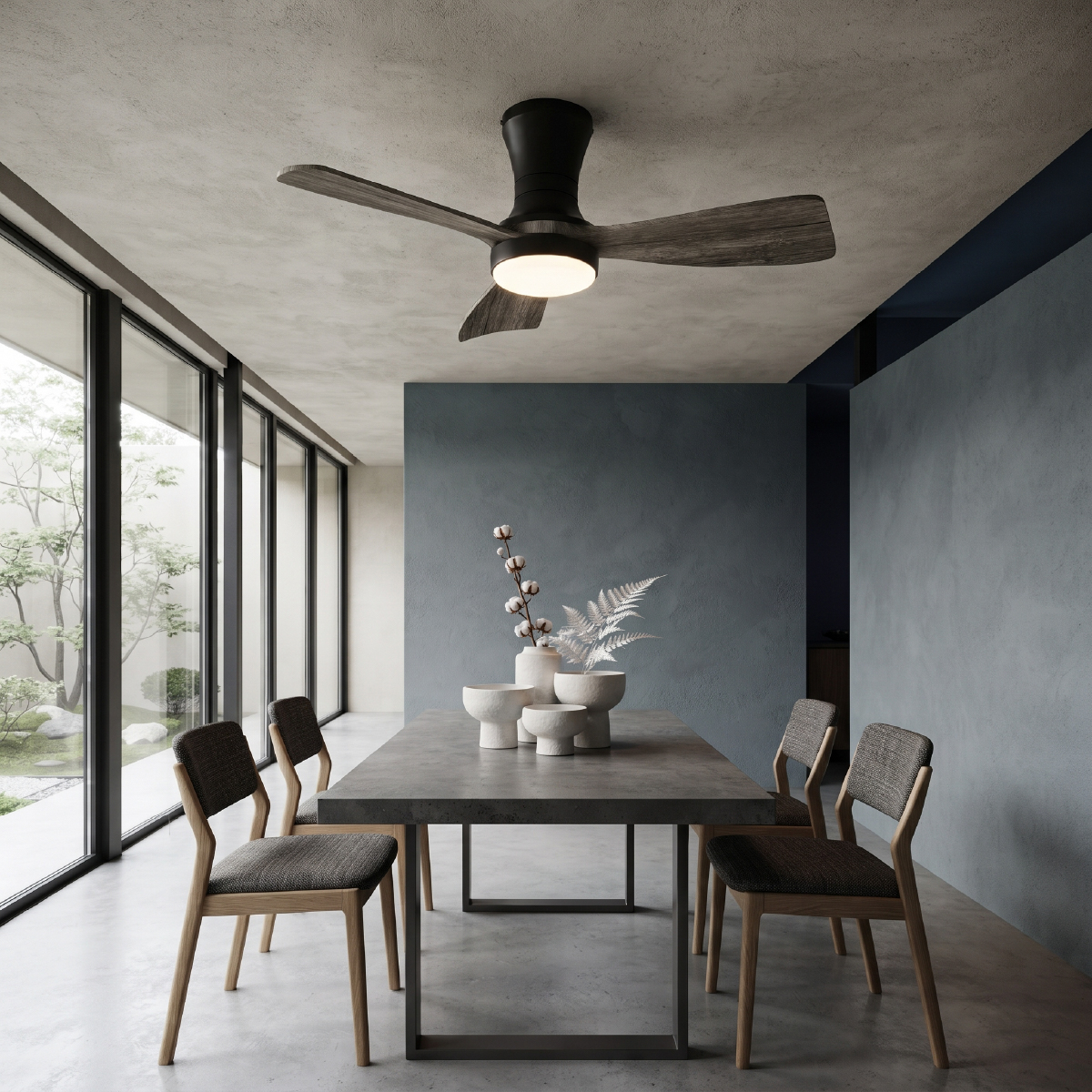 Ventilador de Techo con Luz LED CCT 920x265mm Madera Oscura 22W con Control Remoto AC100-240V I