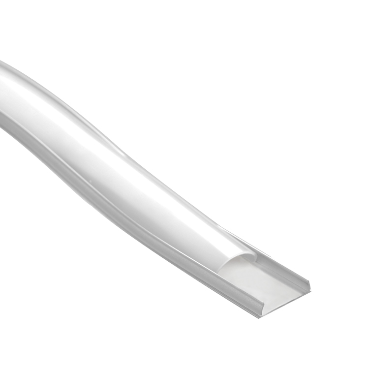 Perfil de Aluminio Flexible 17x6mm Anodizado, Cover Opal Blanco x2m