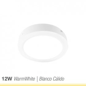 Plafón LED redondo blanco de 17cm 12W 900lm blanco Cálido, aplicar
