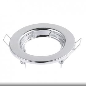 Aro Metálico Cromo Fijo 8.1cm Corte 5cm para lámpara GU10 y MR16