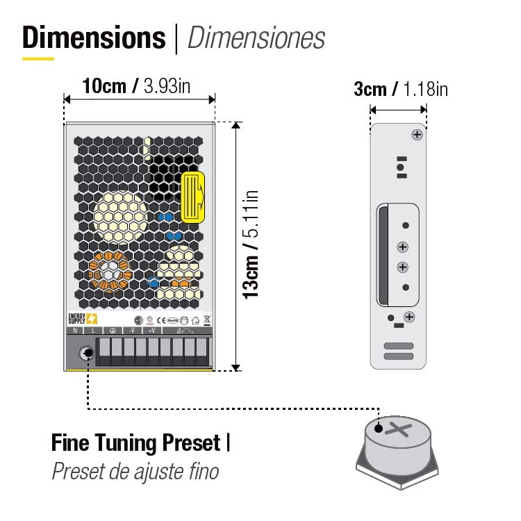 Fuente de Alimentación 200W 24V 8,8A Mean-well INTERIOR
