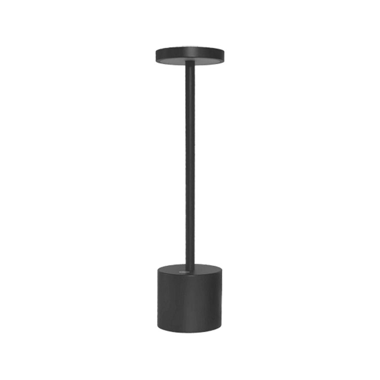 Lámpara de Aluminio Negra, Blanco Cálido 3W  Recargable 2000mAh