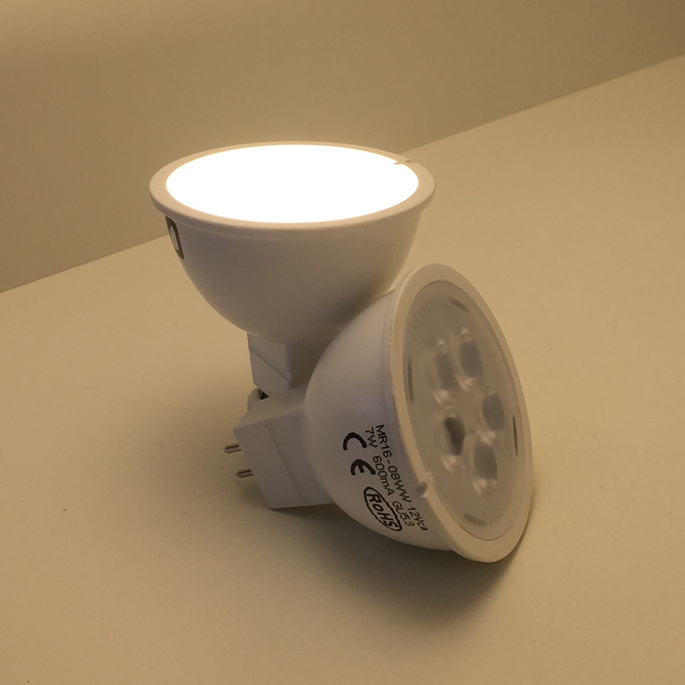 Bombilla MR16 7W Blanco Cálido 3000°K