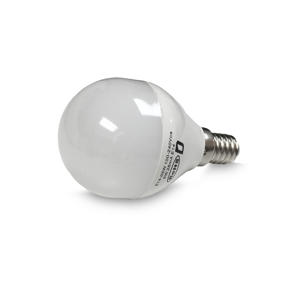 Bombilla E14 G45 esférica 6W Blanco cálido