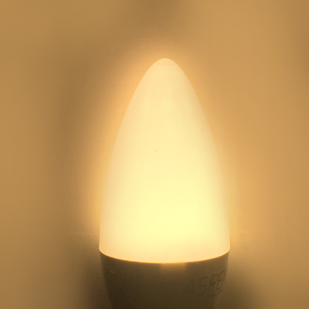 Bombilla E14 C37 vela 6W Blanco cálido