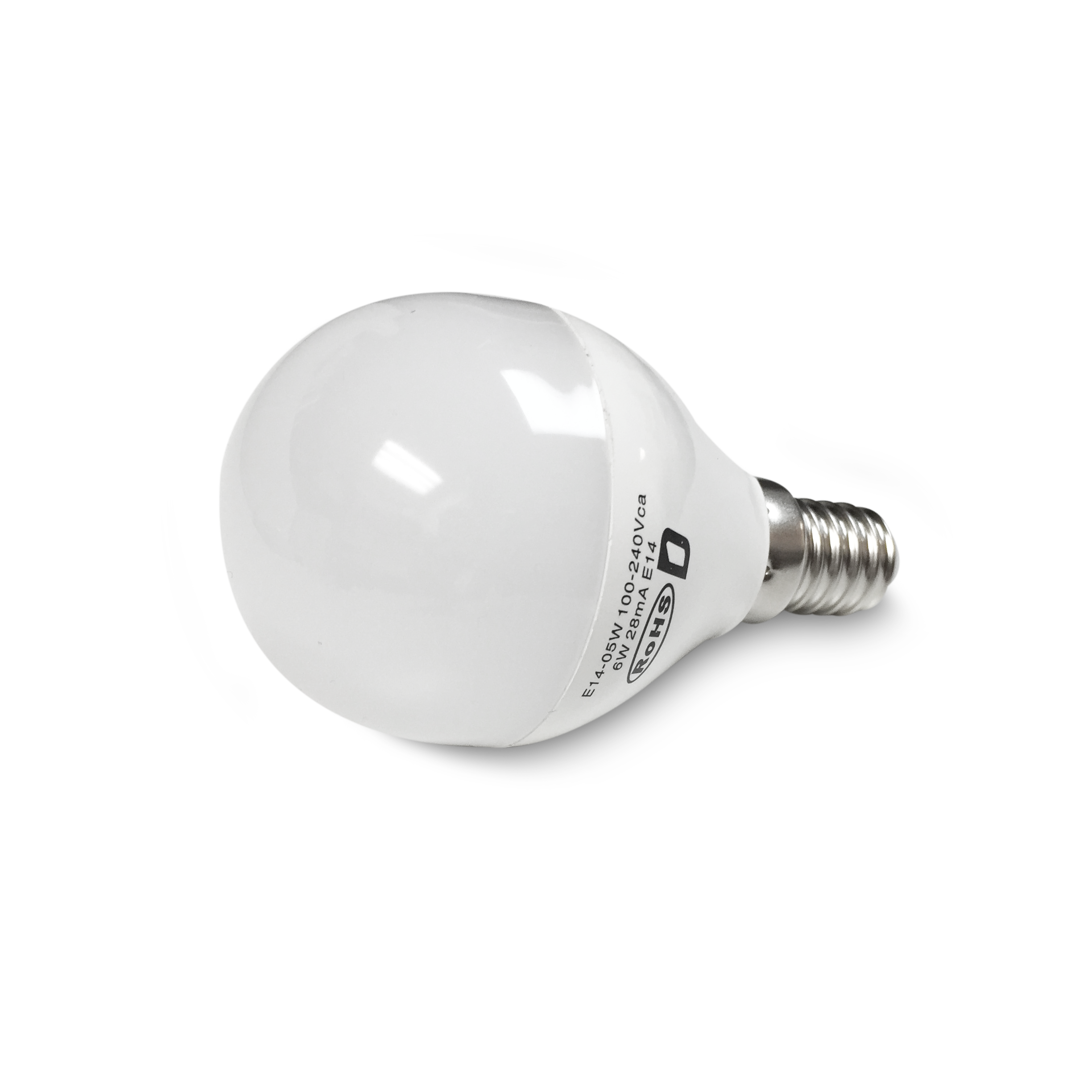 Bombilla E14 G45 esférica 6W Blanco frío