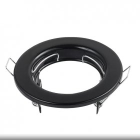 Aro Metálico Negro Fijo 8.1cm Corte 5cm para lámpara GU10 y MR16
