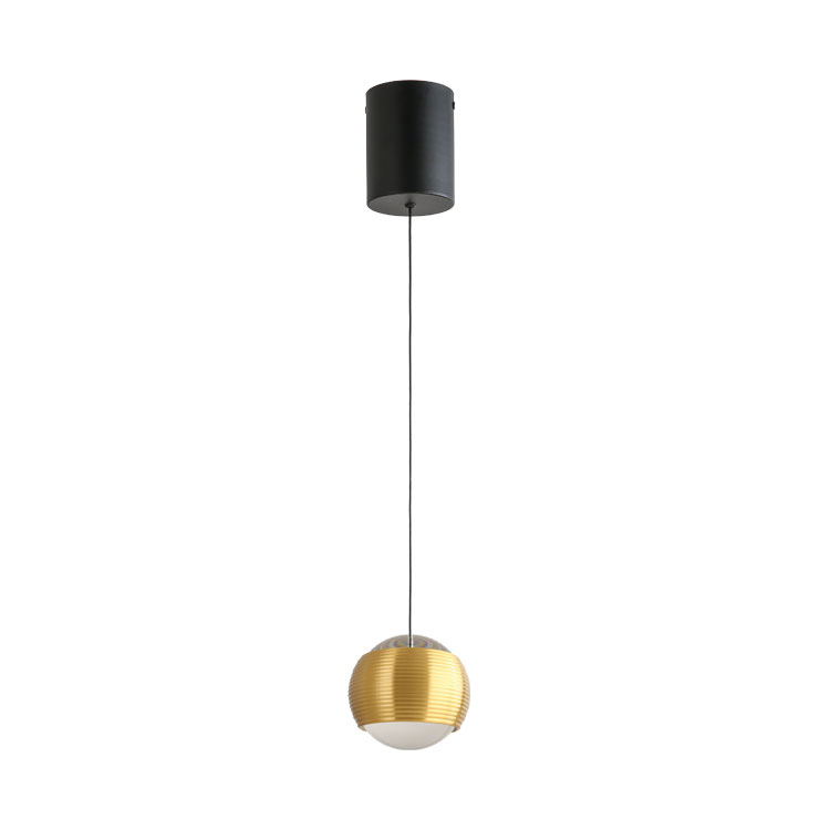Lámpara Colgante Oro Champagne Diámetro Ø100mm, Blanco Cálido 3000K