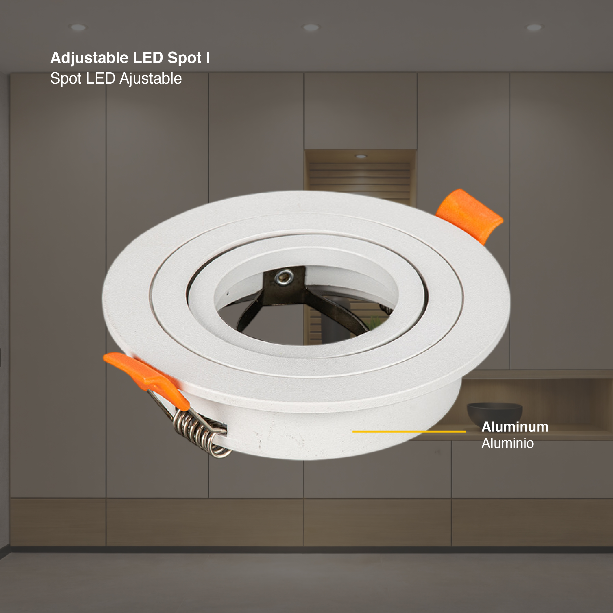Spot Blanco Ajustable sin soporte para lámpara GU10 ø91mm