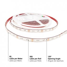 Tira LED SMD5050, IP68, 24V, 12W/m, RGB, 500 lm/m, 60 LED/m, 5m
