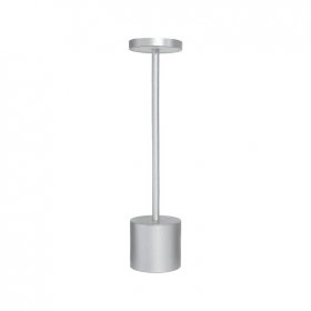 Lámpara de Aluminio Cromado, Blanco Cálido 3W  Recargable 2000mAh