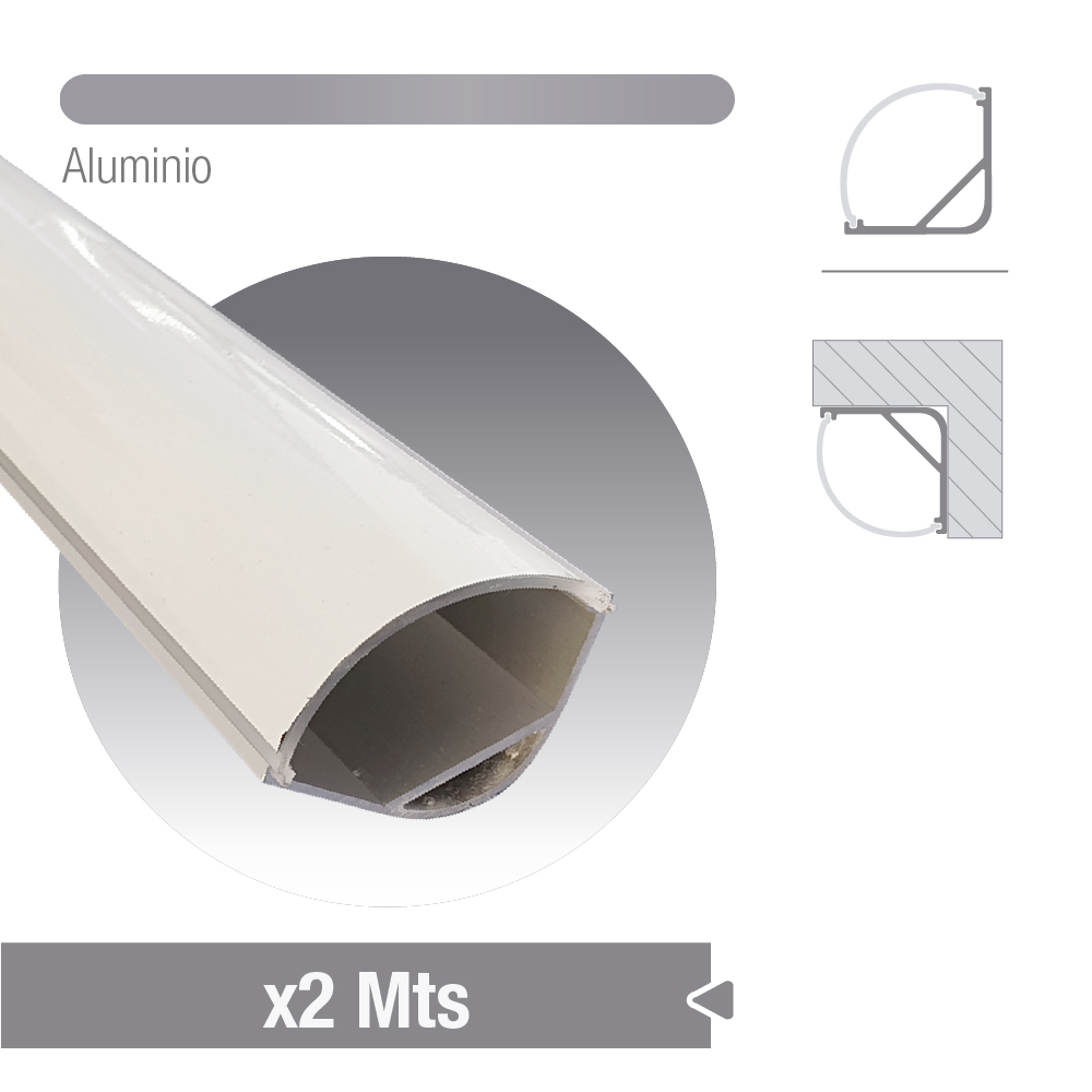 Perfil de Aluminio esquina grande Anodizado x 2m