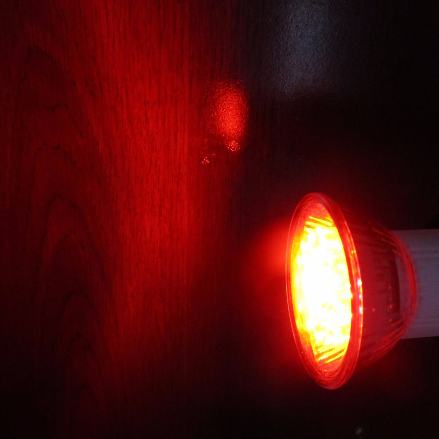 Bombilla LED GU10, 3W Rojo 625nm 120lm, NO dimerizable, 85-265Vac