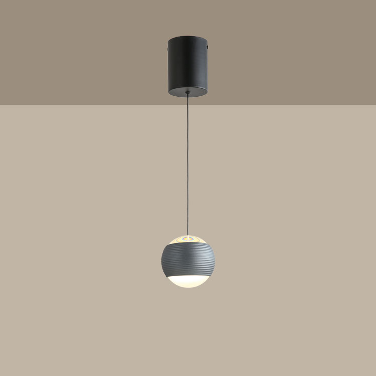 Lámpara Colgante Gris Diámetro Ø100mm, Blanco Cálido 3000K