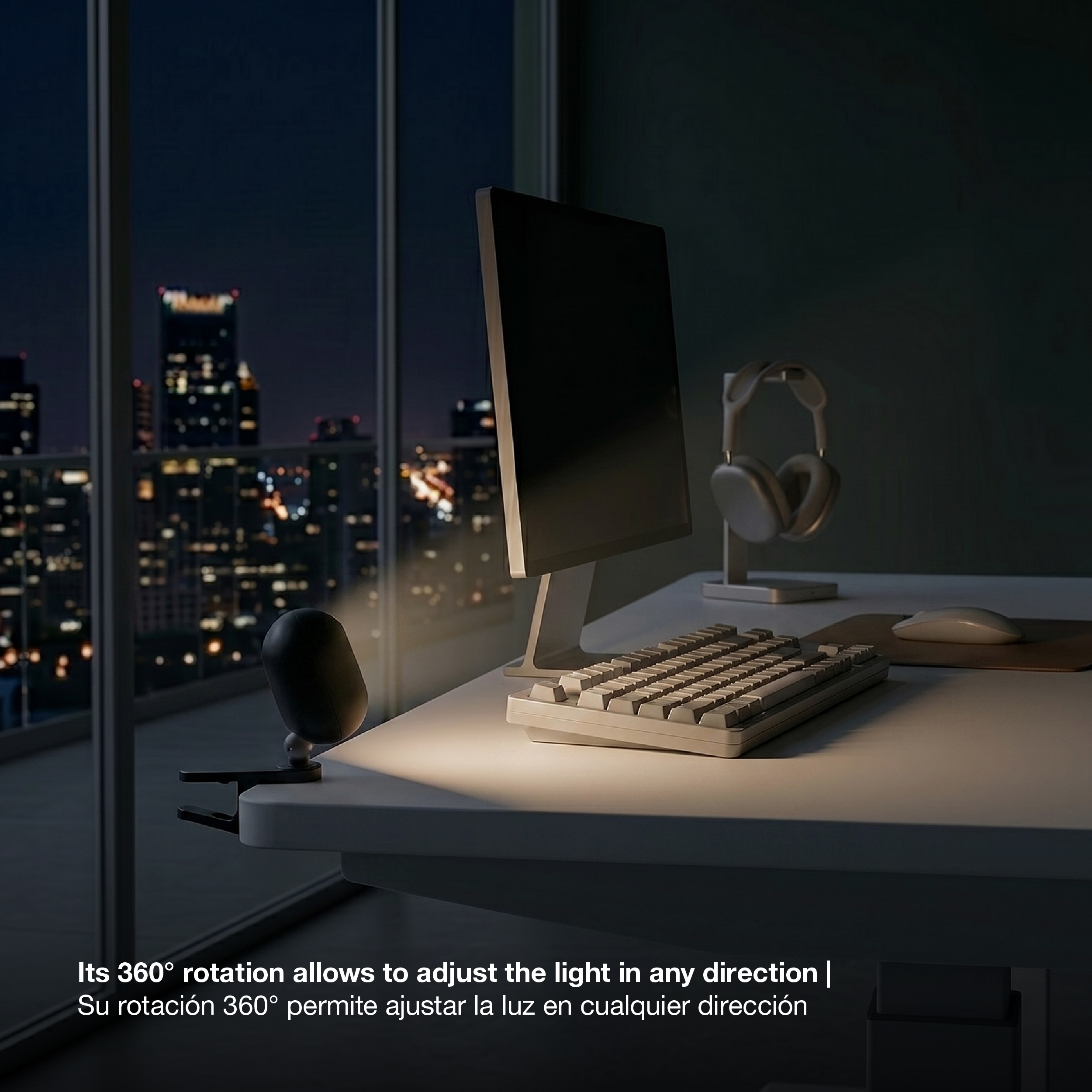 Lámpara de Mesa LED Magnética Negro 3W Mix Recargable 1800mAh