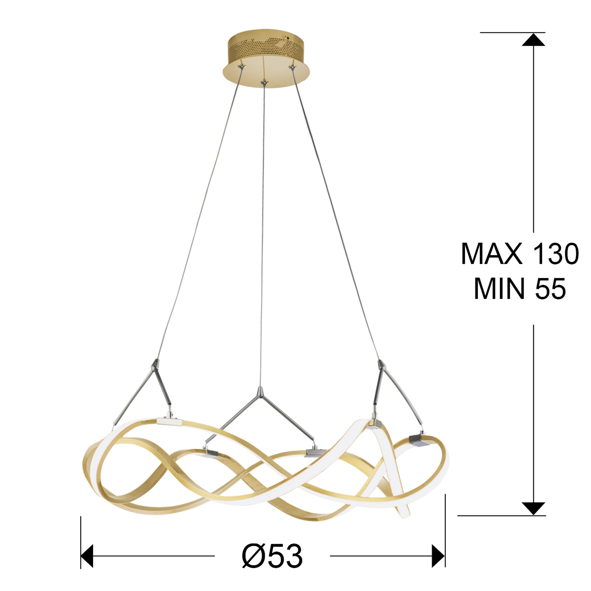 Colgante 53cm dorado Molly 3000K 2700lm