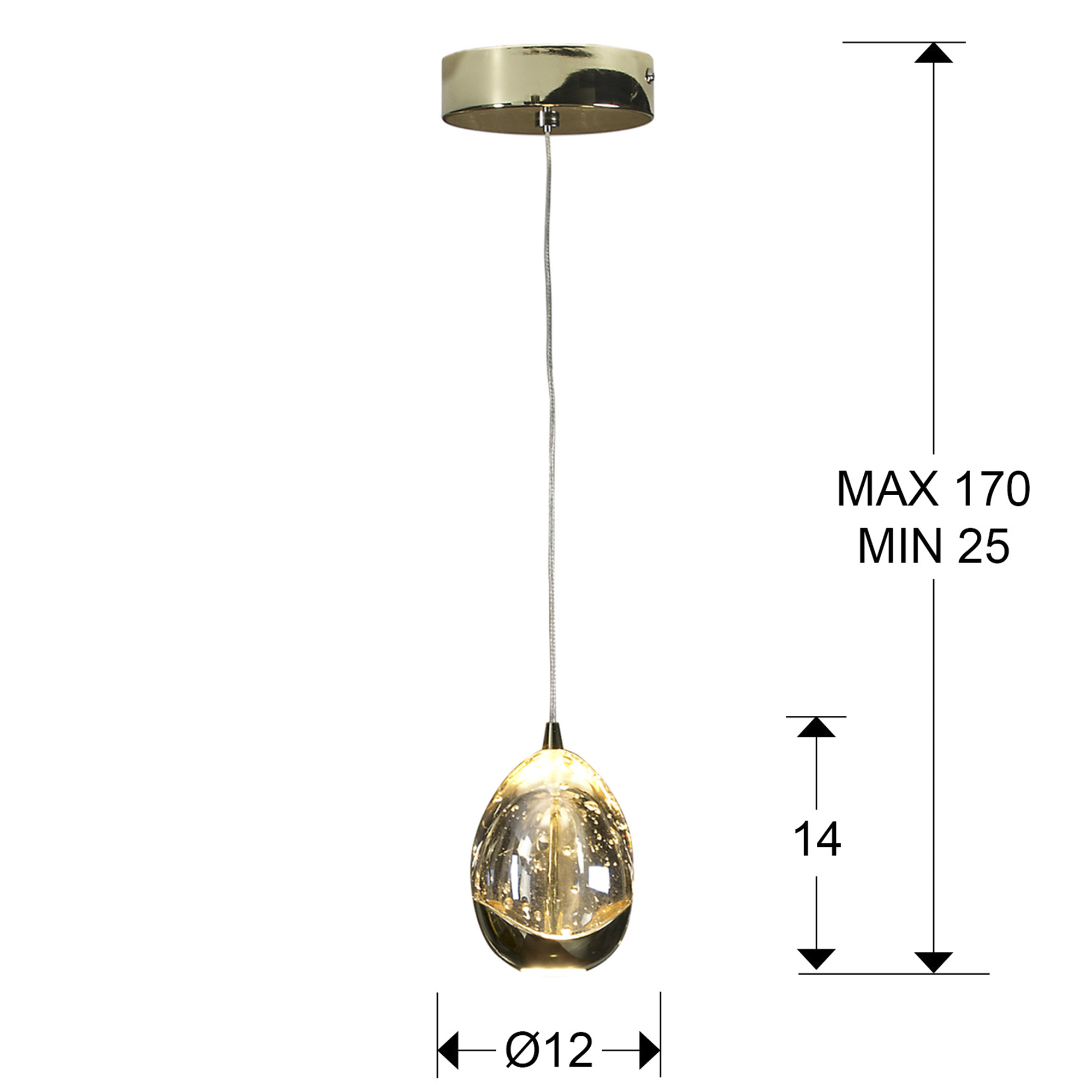 Colgante 1 luz Dorado Rocío