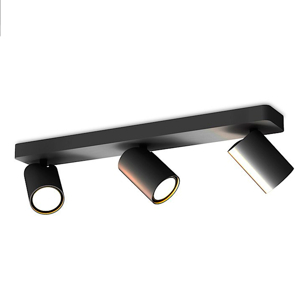Regleta 3 luces para GU10 SAL negro