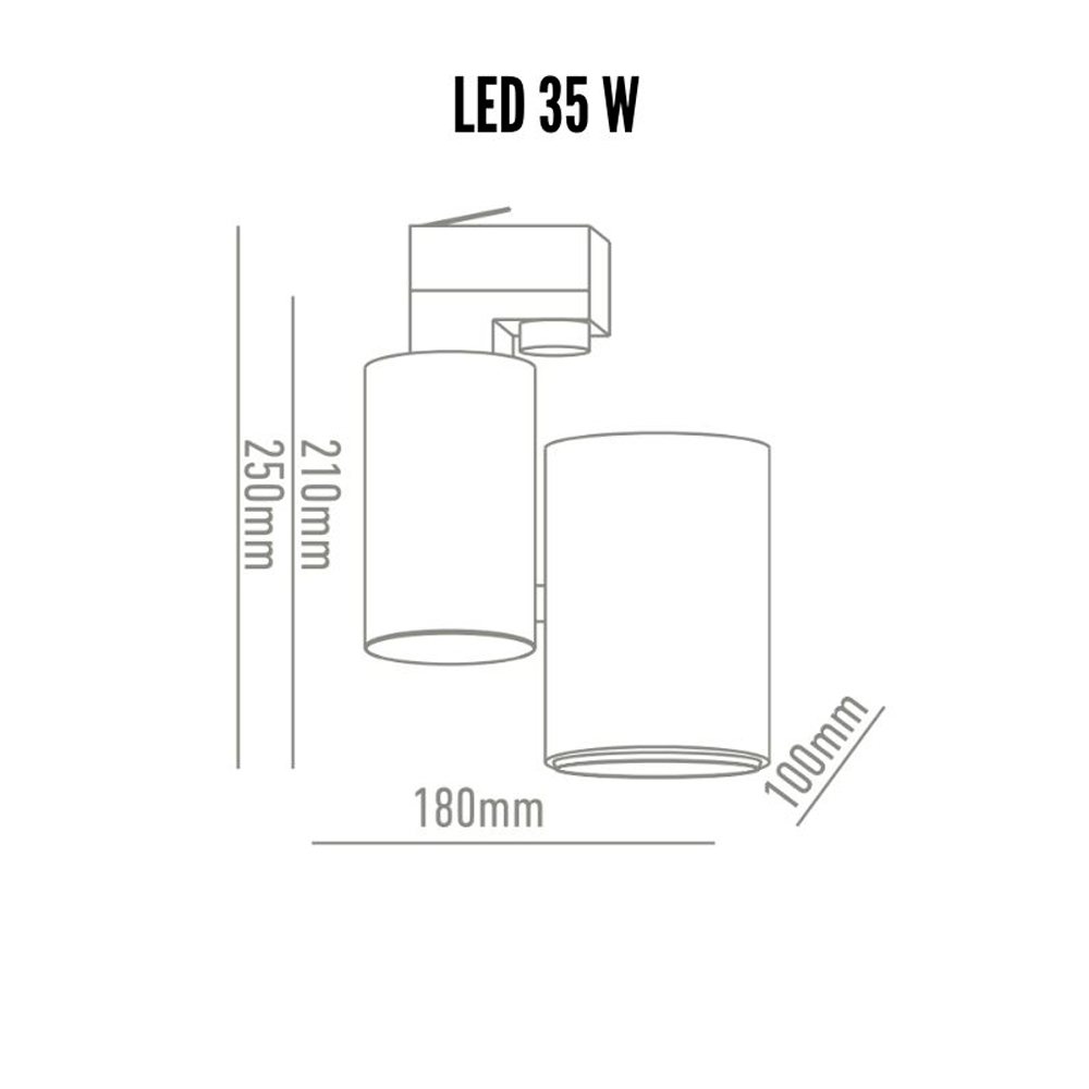 Foco carril trifásico 35W 38º blanco mate 3000K