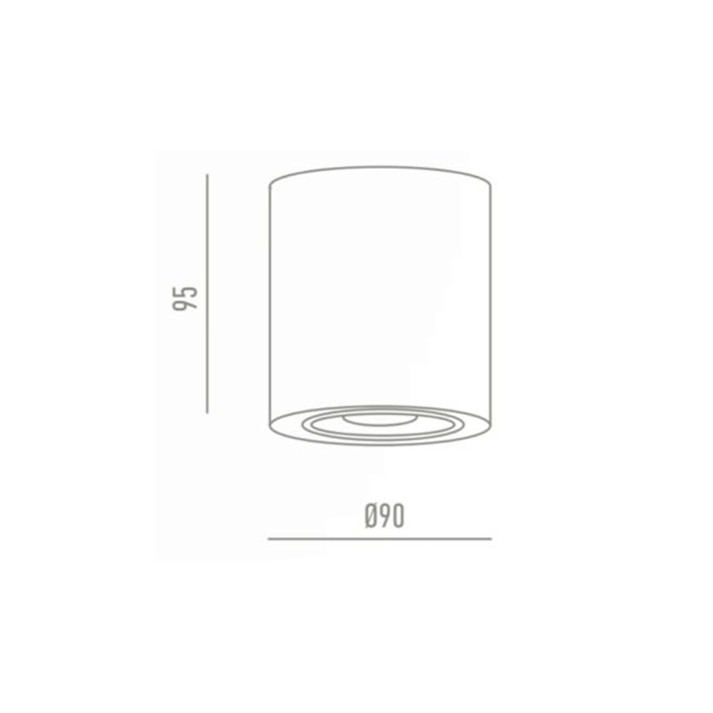 Plafón orientable cilíndrico negro